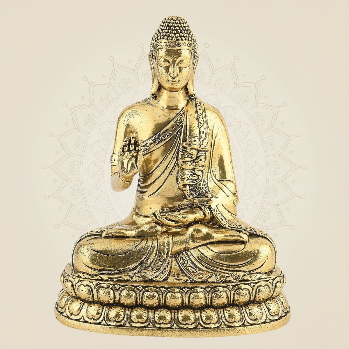 Pure Brass Meditating Buddha Idol