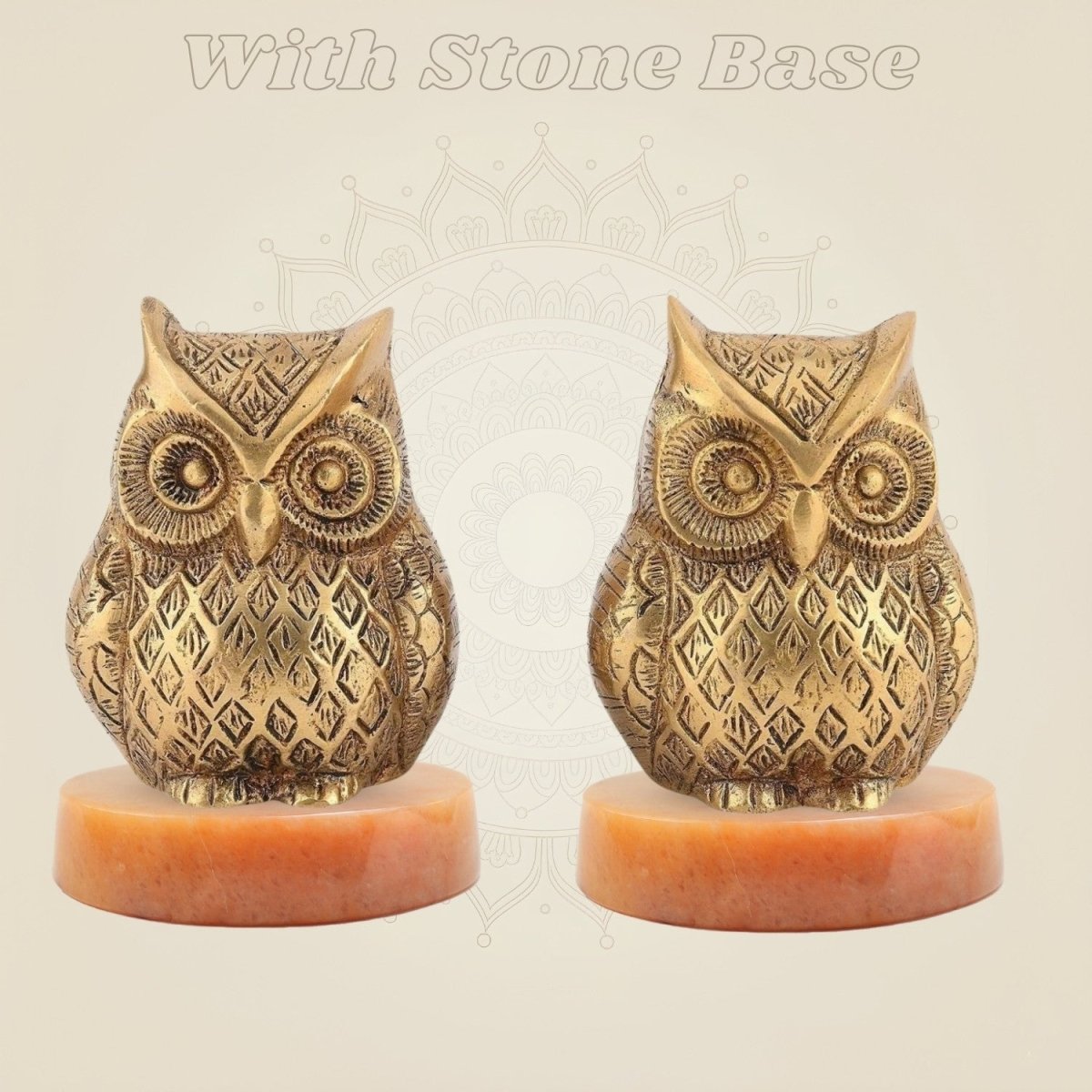 Brass Owl on stone base
