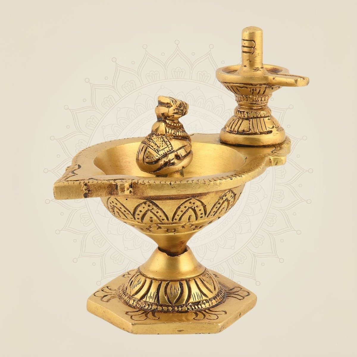 Brass Shivling & Nandi Diya