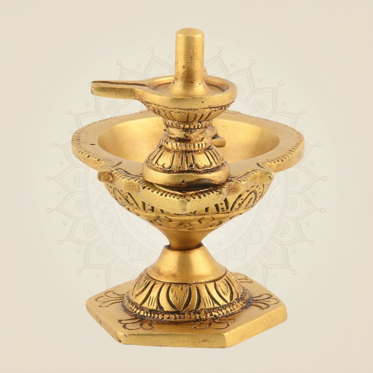 Pure Brass Shivling & Nandi Diya for home
