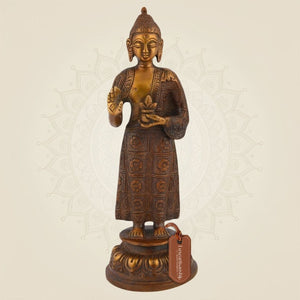 Pure Brass Standing Buddha Statue
