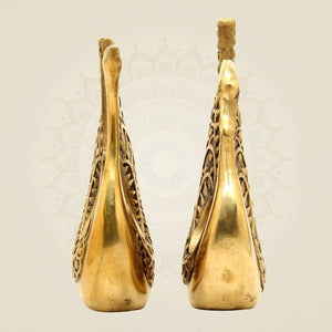 Pure Brass Swan Statues in Pair – 9.75 Inch