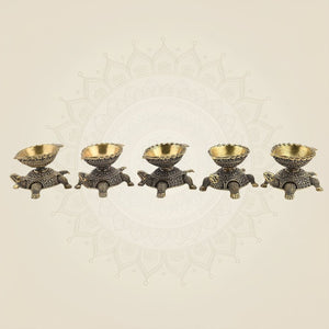 Brass Tortoise Oil Lamp