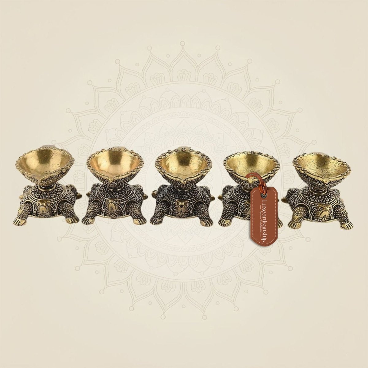 Pure Brass Tortoise Oil Lamp Artisan