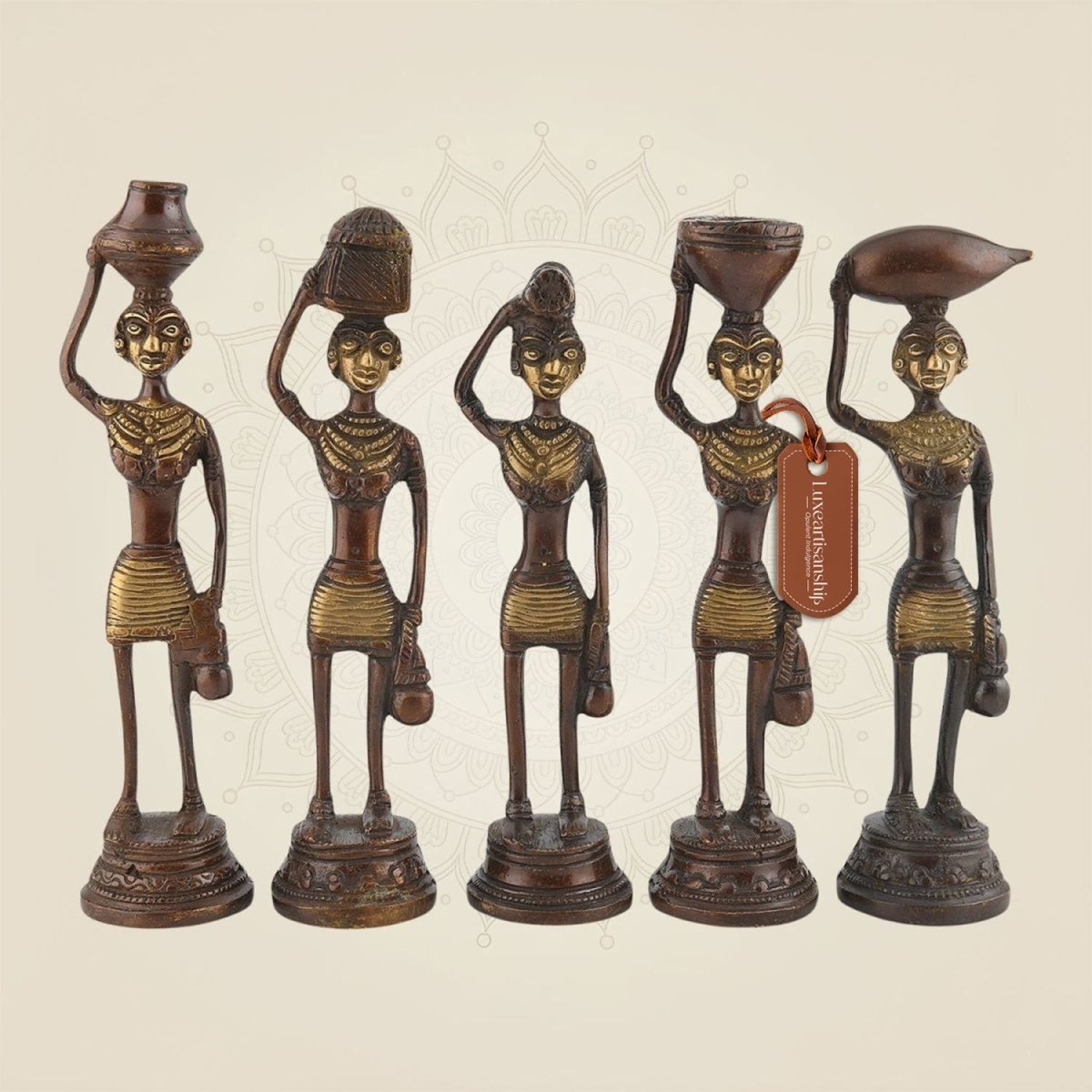 Pure Brass Tribal Ladies Sculpture