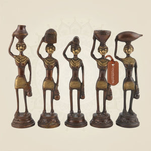 Pure Brass Tribal Ladies Sculpture