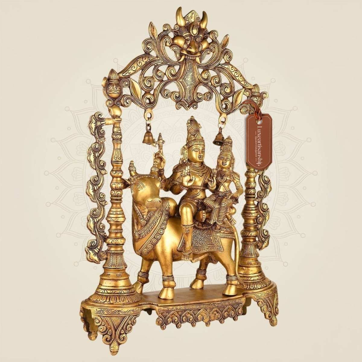 Pure Brass Vishnu Ji with Darbaar Idol