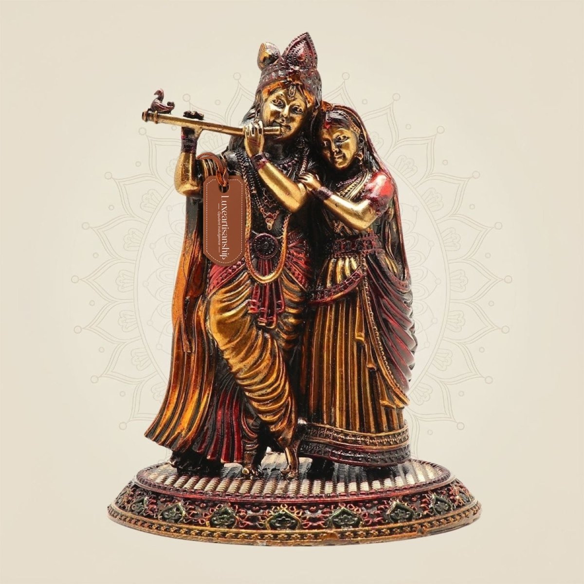 Brass Radha Krishna Statue