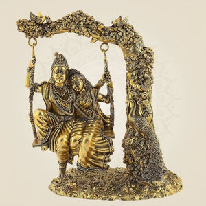 Radha Krishna on Swing Brass Idol