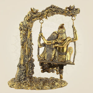 Brass Radha Krishna on Swing