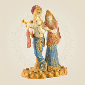 Standing Mud Finish Multicolor Brass Idol