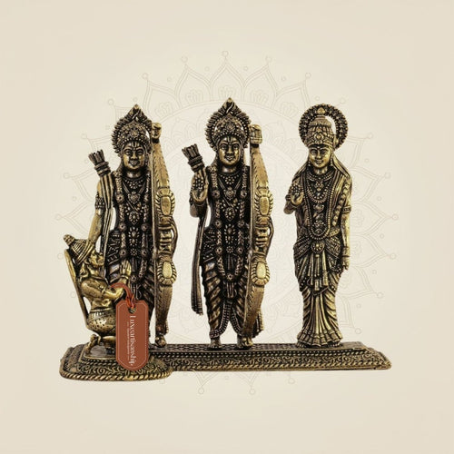 Ram Darbar Brass Idol – 3" Divine Ensemble in Pure Brass for Spiritual Ambience