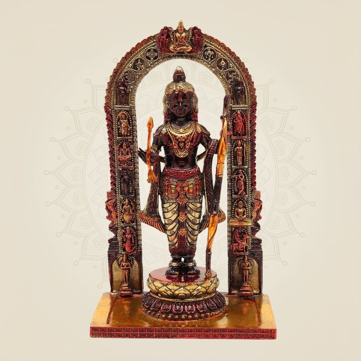 Ram Lalla brass sculpture in multicolor finish