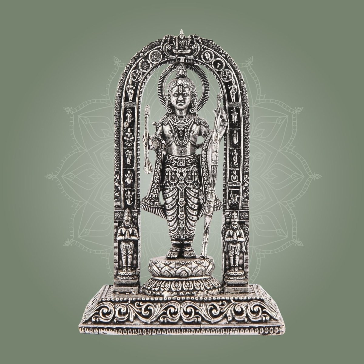Ram Lalla Idol 4" – Silver Finish Brass Murti for Pooja & Temple Decor - Luxeartisanship
