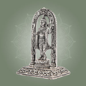 Ram Lalla Idol 4" – Silver Finish Brass Murti for Pooja & Temple Decor - Luxeartisanship