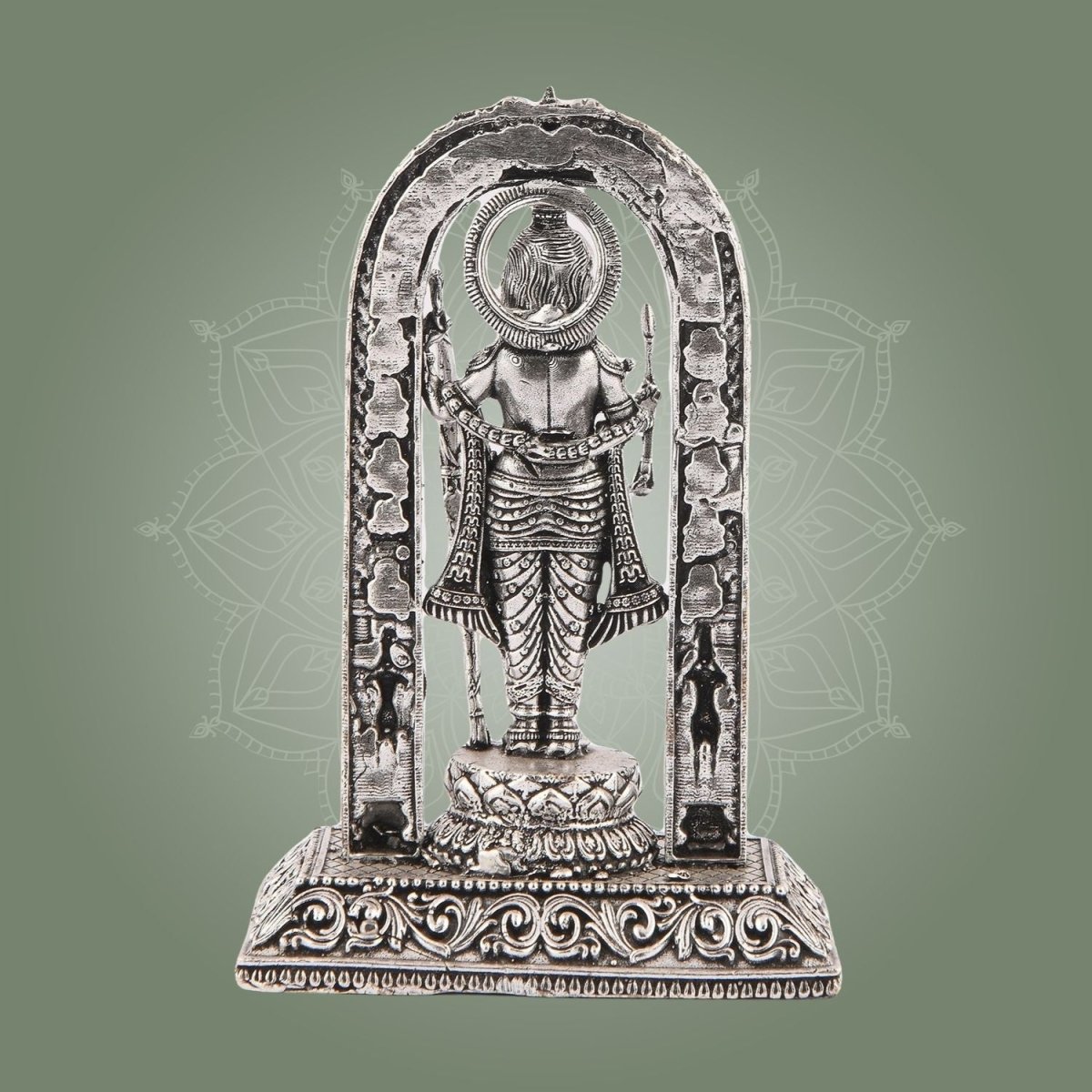 Ram Lalla Idol 4" – Silver Finish Brass Murti for Pooja & Temple Decor - Luxeartisanship