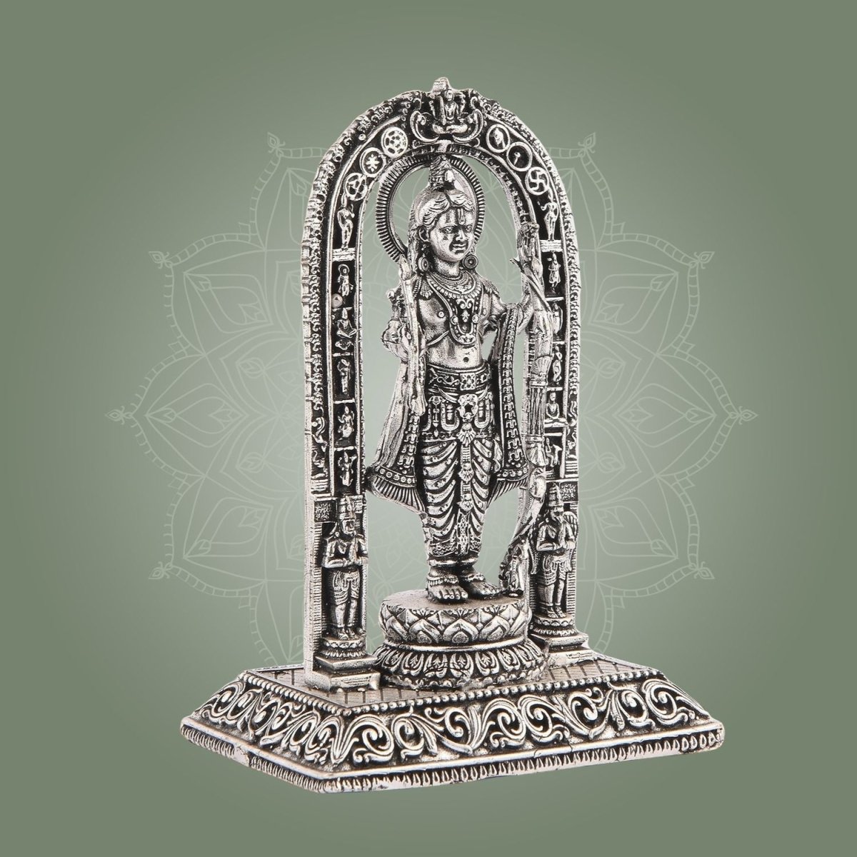 Ram Lalla Idol 4" – Silver Finish Brass Murti for Pooja & Temple Decor - Luxeartisanship