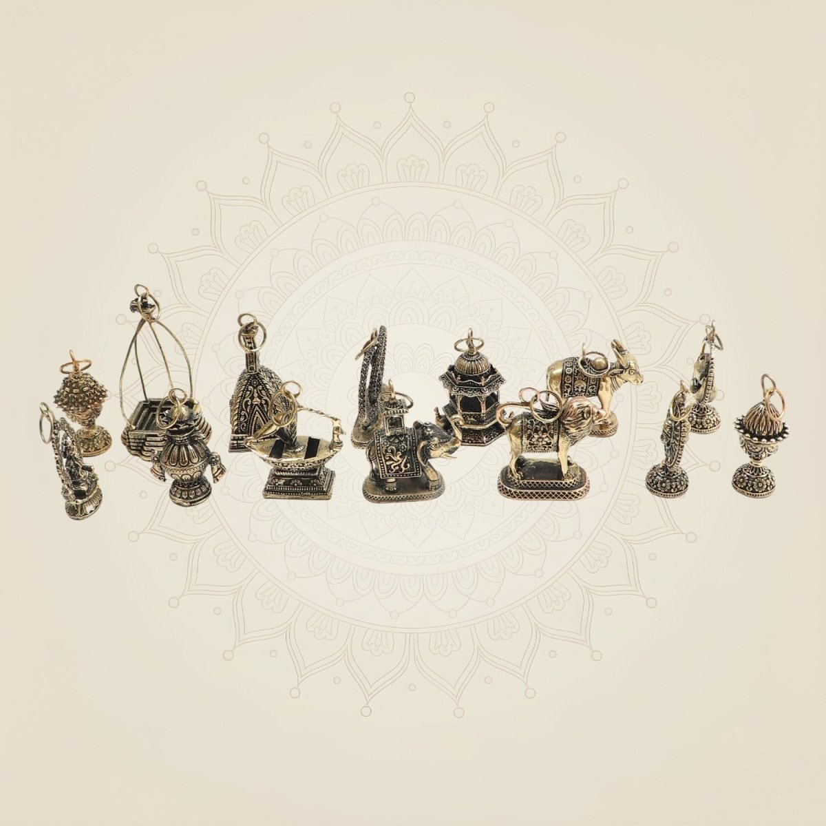 Rani Trishala Brass 14 Swapna (Auspicious Dreams) Set - Luxeartisanship