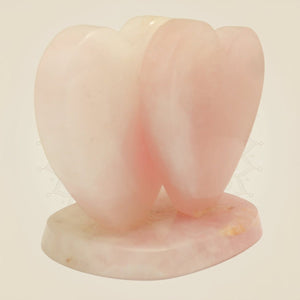 Rose Quartz Crystal Double Heart for Love & Harmony Decor - Luxeartisanship