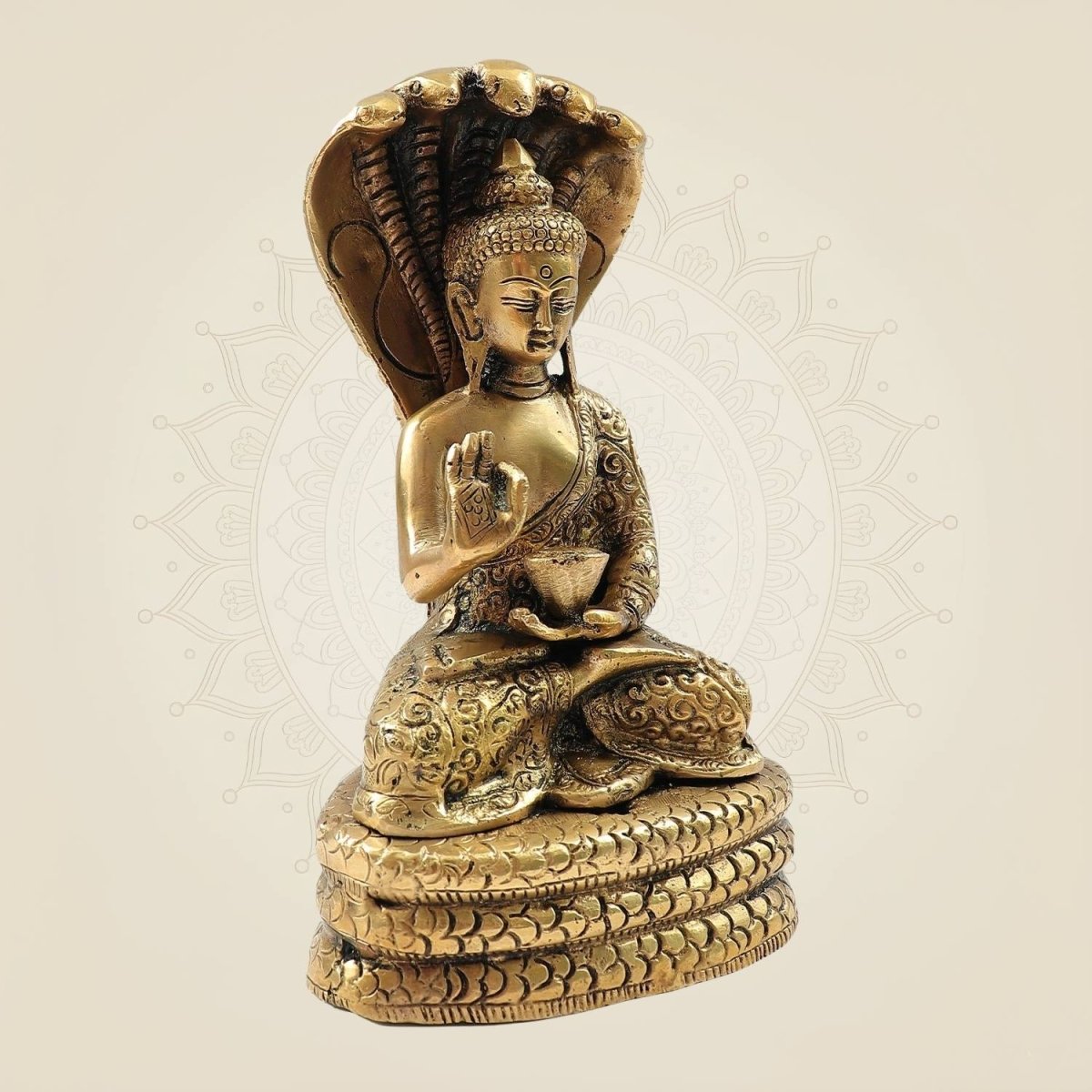 Serene Brass Buddha Spiritual Idol for Home