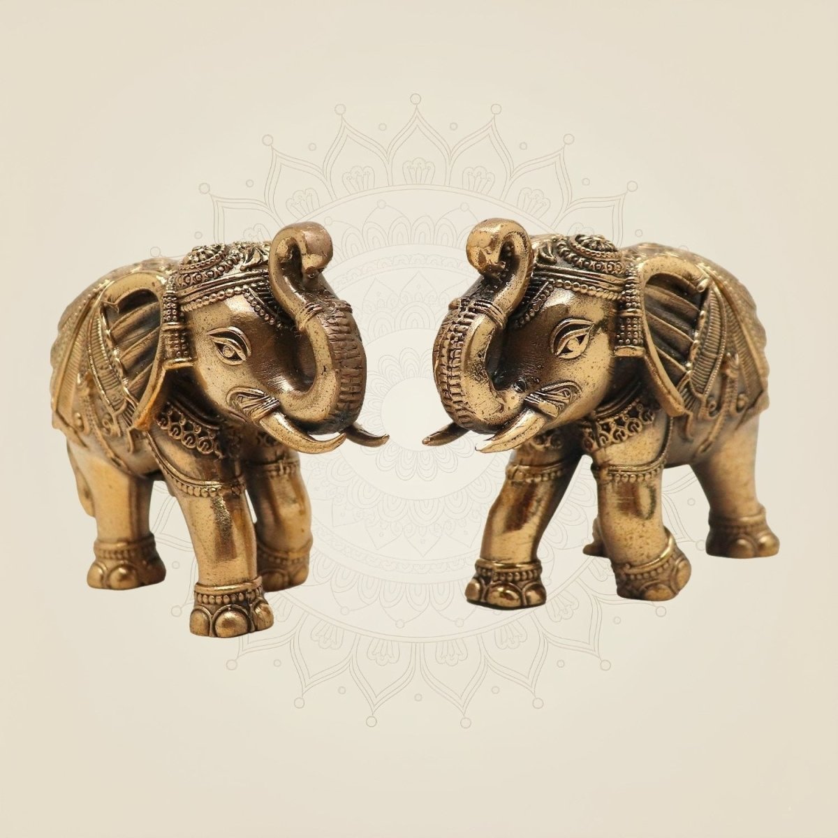 Elephant Brass Figurines 4.75"