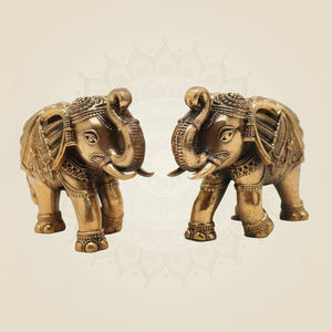 Elephant Brass Figurines 4.75"