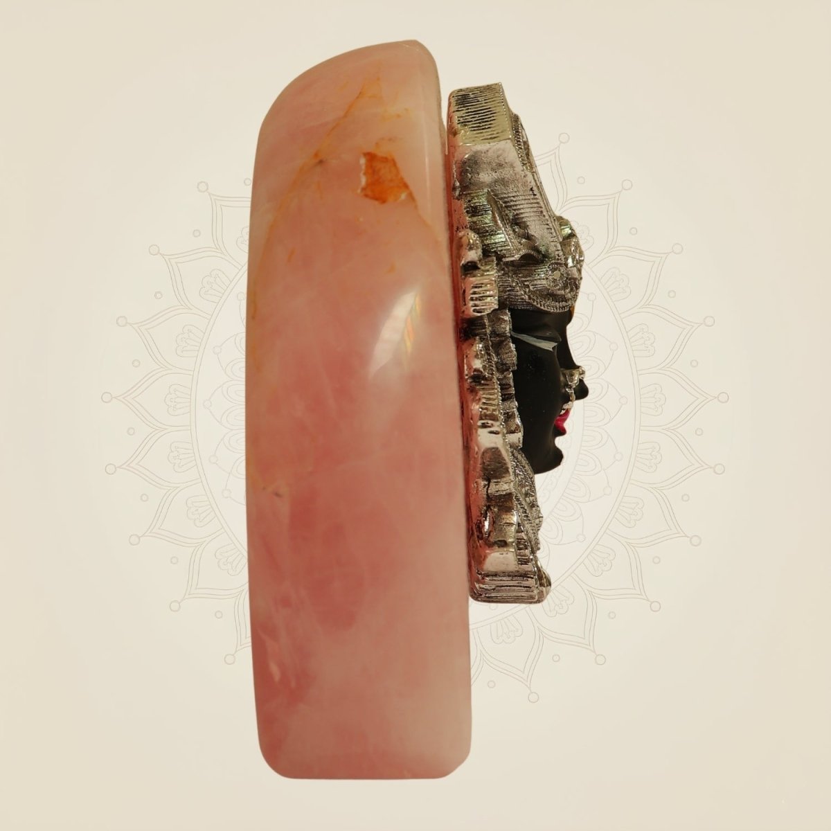 Shrinath Ji Idol – Premium 999 Silver Plated Murti on Pink Stone Base - Luxeartisanship
