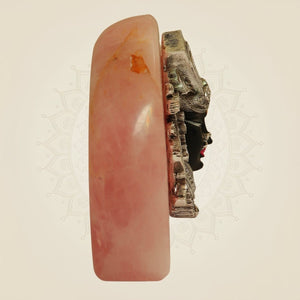 Shrinath Ji Idol – Premium 999 Silver Plated Murti on Pink Stone Base - Luxeartisanship