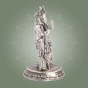 Silver Finish Brass Radha Krishna Murti – Luxeartisanship
