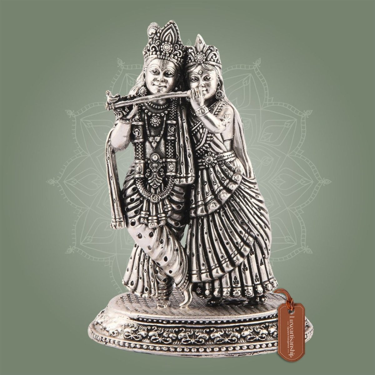 Silver Finish Radha Krishna Idol – Luxeartisanship