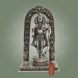 Silver Plated Brass Ram Lalla Statue 6" - Puja & Divine Gifting - Luxeartisanship