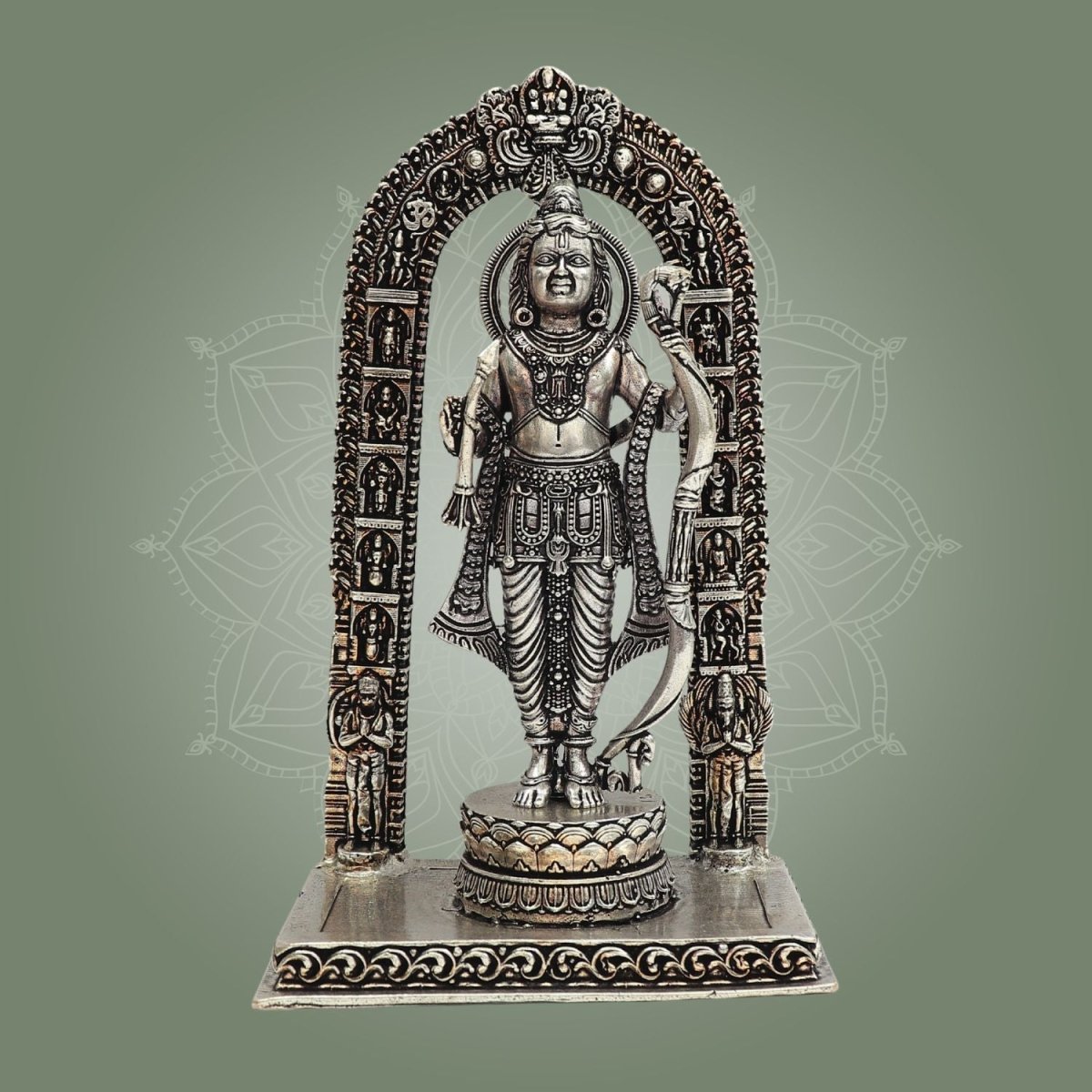Silver Plated Brass Ram Lalla Statue 6" - Puja & Divine Gifting - Luxeartisanship