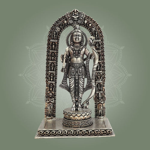 Silver Plated Brass Ram Lalla Statue 6"- Puja & Divine Gifting
