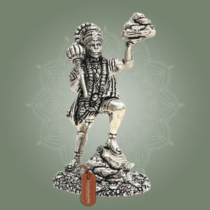 Silver Plated Standing Brass Hanuman Idol