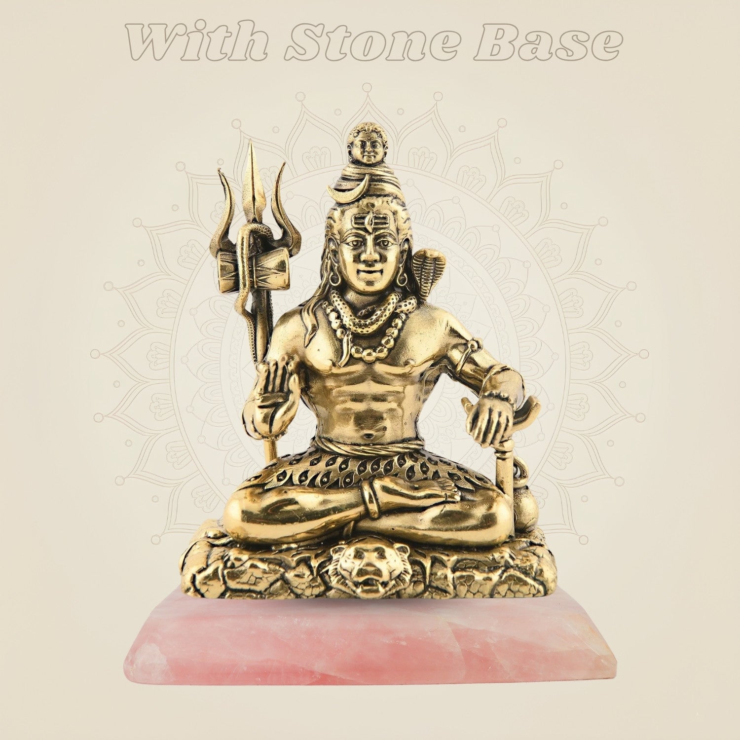 Peaceful Mahadev Idol for Home & Office on Stone Base