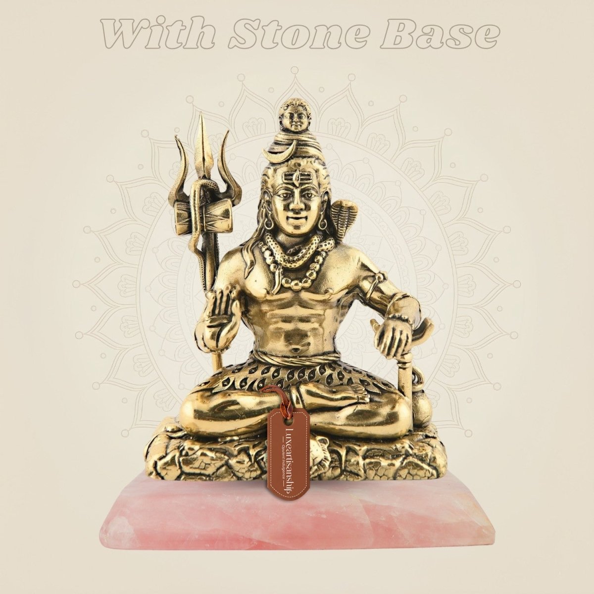 Peaceful Mahadev Idol for Home & Office on Stone Base