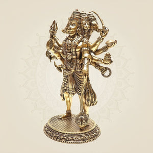 Brass Panchmukhi Hanuman Statue