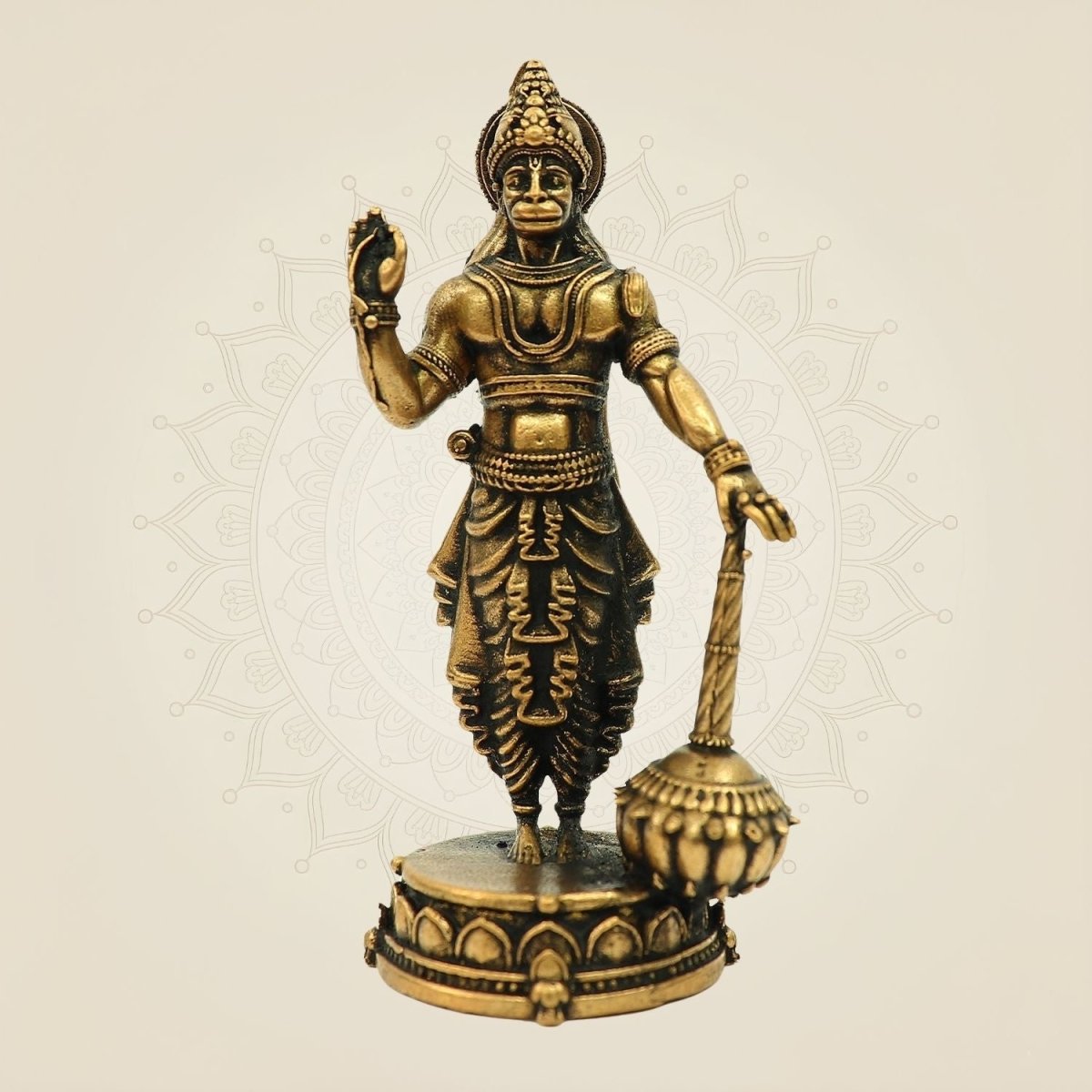Standing Hanuman Bronze Idol – 3" Powerful Murti for Pooja & Gift - Luxeartisanship