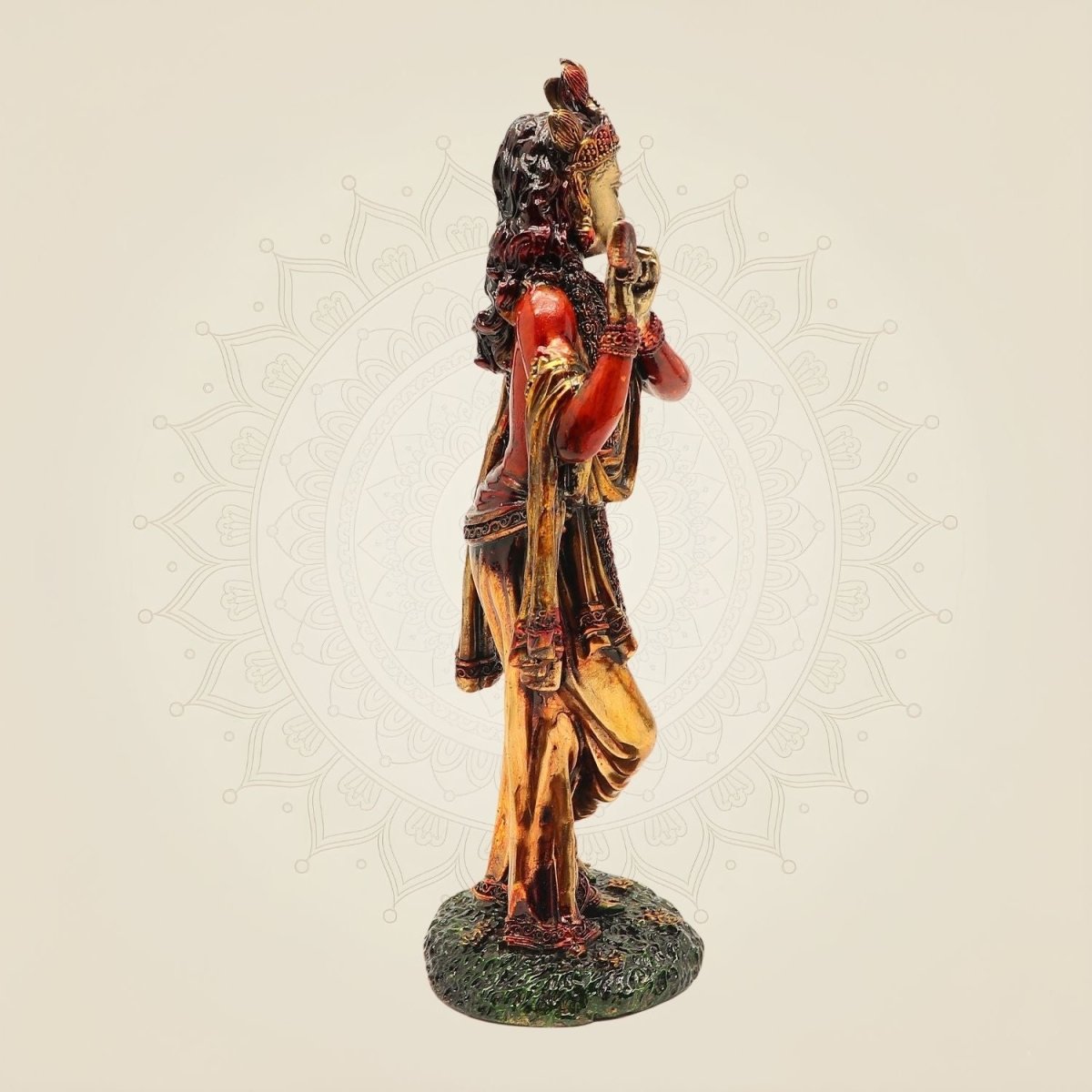 Standing Krishna with Flute Idol 10" Superfine Handcrafted Art Pure Brass Murti - Luxeartisanship