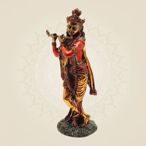 Standing Krishna with Flute Idol 10" Superfine Handcrafted Art Pure Brass Murti - Luxeartisanship