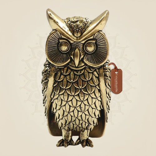 Superfine Brass Owl 4" – Elegant Emblem of Wisdom and Fortune
