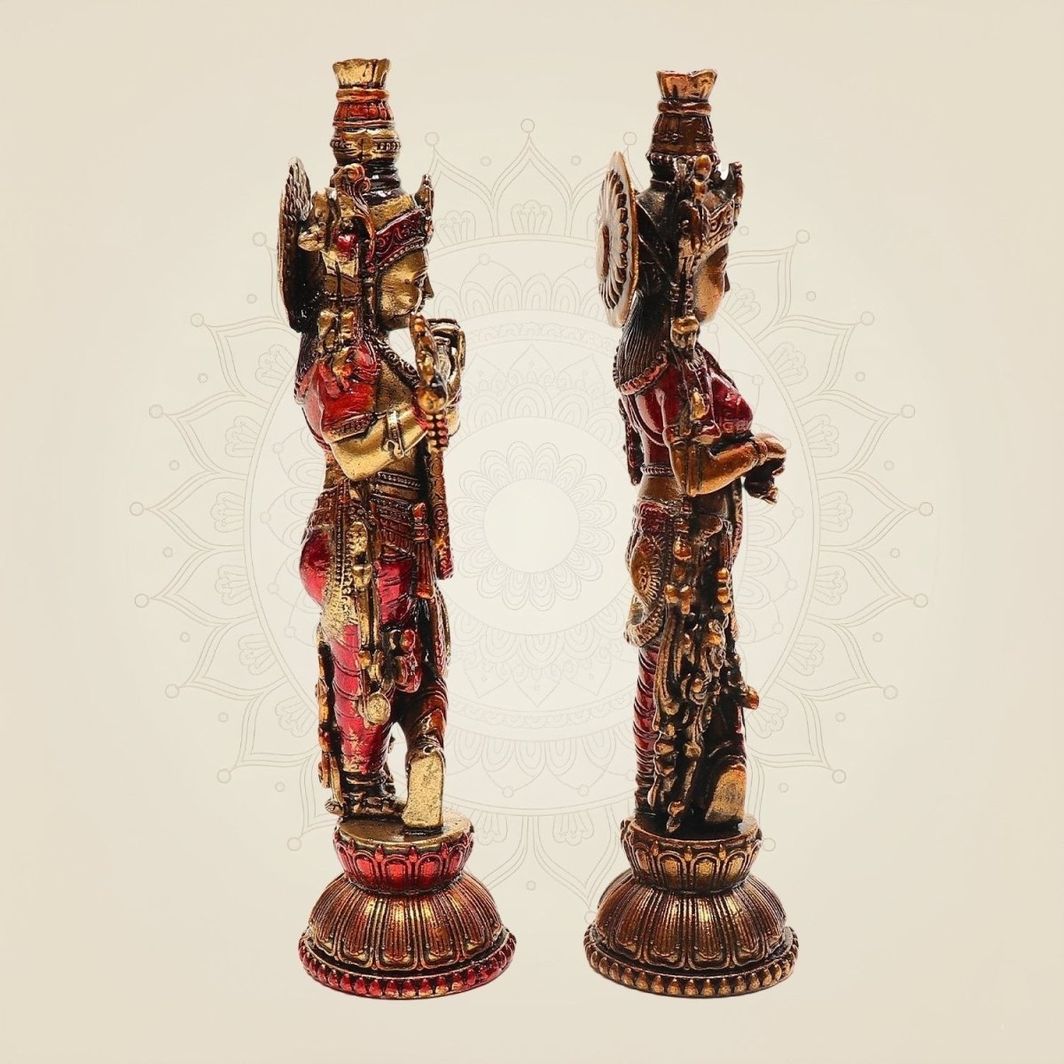 Brass Radha Krishna Idol Pair - Luxeartisanship