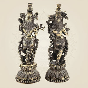 Brass Radha Krishna Idol Pair - Luxeartisanship