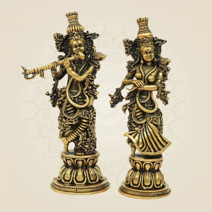 Superfine Radha Krishna Bronze Idol