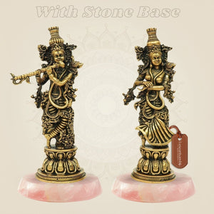 Superfine Radha Krishna on gemstone base