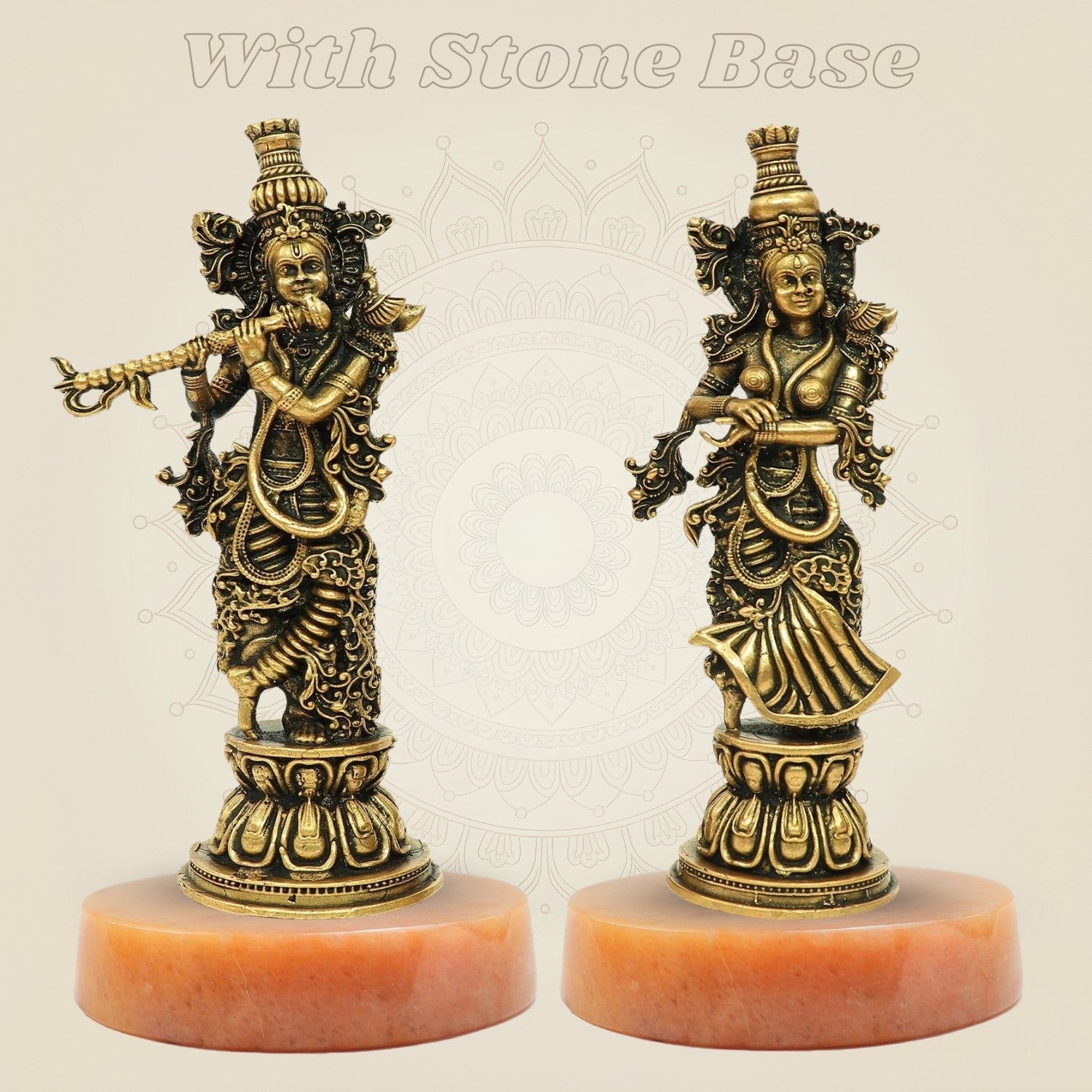 Radha Krishna on Stone base