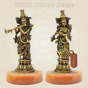 Radha Krishna on Stone base