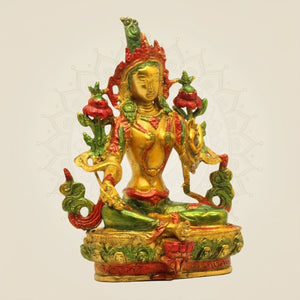 Tibetan Green Tara Brass Statue