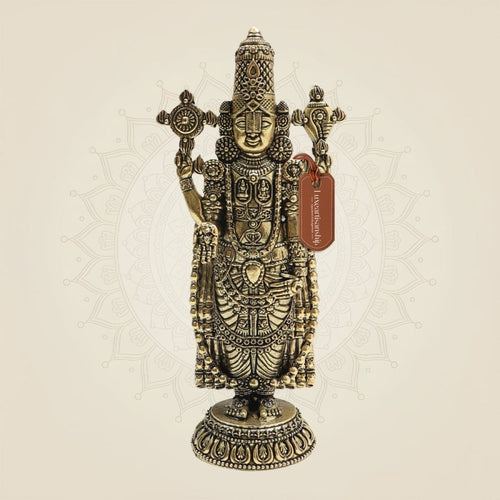 Tirupati Balaji Brass Murti 6.5"– Sacred Presence of Lord Venkateswara
