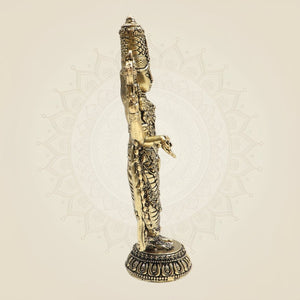 Tirupati Balaji Brass Murti 6.5"– Sacred Presence of Lord Venkateswara - Luxeartisanship
